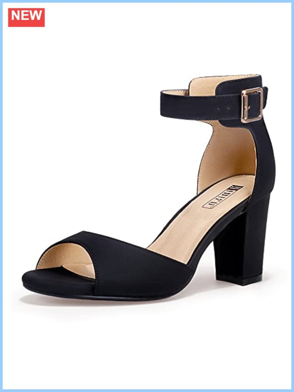 Women's Peep Toe Chunky Heel Sandals Ankle Strap Wedding Dress Shoes